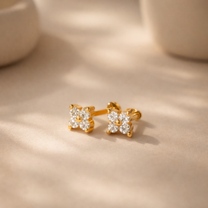 Mini Diamond <b>Stud</b> <b>Earrings</b> Quad <b>Set</b> - Product Image 2