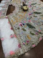 Lehenga Choli pour femme en organza de soie de qualité supérieure, avec dentelle, broderie élégante, sequins, travail de découpe, et tissu Cancan Patta, élastique
