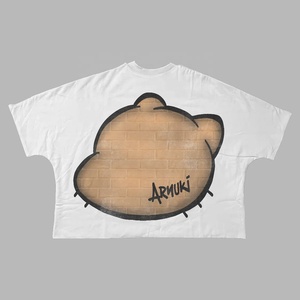 เสื้อยืดผู้ชายทรงโอเวอร์ไซส์ แขนสั้น คอกลม ผ้าคอตตอนหนานุ่ม สไตล์สตรีทแวร์ แนวสปอร์ต - Product Image 2