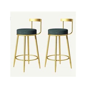 Taburete de Bar otomano al por mayor con asiento de cuero y respaldo Taburetes de Bar de metal vintage gran precio premium - Product Image 2