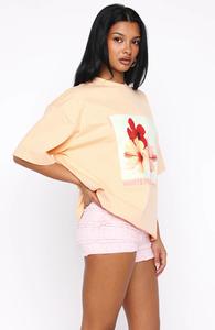 เสื้อยืดสตรีทแวร์พิมพ์ลายฤดูร้อนแบบโอเวอร์ไซส์ใหม่ รุ่นเปช ผลิตจากวัสดุรักษ์โลก - Product Image 3