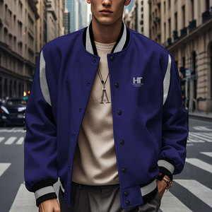 Quick Dry Breathable High Quality Canvas Letterman <b>Jackets</b> with Front Custom Logo Eco-Friendly <b>Lightweight</b> Low MOQ - Product Image 4