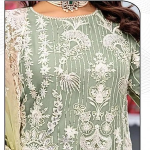 Organza perle brodée Shalwar Kameez avec filet brodé Dupatta & Santoon Inner Chic Winter Indian & Pakistanais Clothing - Product Image 1