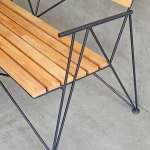 Artistic Iron Frame <b>Bench</b> with 1.2m Length GBD020 Industrial Style Patio <b>Bench</b> Cast Iron Rubber <b>Wood</b> for Exterior Use for Parks - Product Image 6