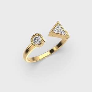 Anillo de compromiso de moissanita de oro sólido de lujo de 10K Anillo de diamante de diseño personalizado - Product Image 1