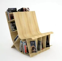 Fauteuil inclinable moderne de haute qualité en teck massif, finition naturelle, avec étagère intégrée, idéal pour l'extérieur, salon ou villa