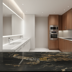 Encimeras de Piedra Natural para Cocina y Baño Personalizadas - Granito Carrara Calacata en Tamaños Prefabricados para Hoteles y Proyectos - Product Image 3