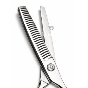 Ciseaux à effiler les cheveux de qualité professionnelle, ciseaux de coupe en acier inoxydable pour barbier, outil de coiffure ergonomique avec poignée bleue - Product Image 3