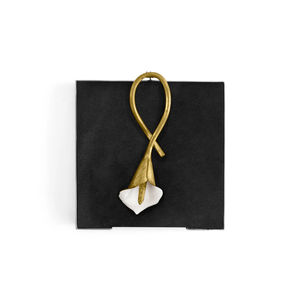 Luxe fabriqué à la main Calla Lily porte-serviettes plaqué or accessoires de Table élégant décor à la maison cadeau de mariage Art ornement - Product Image 4
