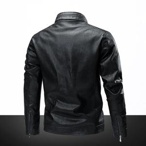 Chaqueta de cuero de estilo informal para hombre de alta calidad Color sólido Venta al por mayor Lona y piel de vaca Prendas de abrigo con estilo - Product Image 5