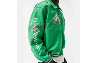 Veste universitaire d'hiver sur mesure à la mode pour hommes, qualité supérieure, couleur unie, veste universitaire de baseball pour hommes - Product Image 3