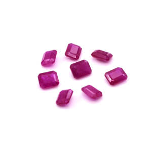 Agate de rubis africain naturel non traité, octogones calibrés 5x6mm 6x7mm, rectangulaires, rouge, bleu, rose, transparent, minéraux polis et traités thermiquement - Product Image 2