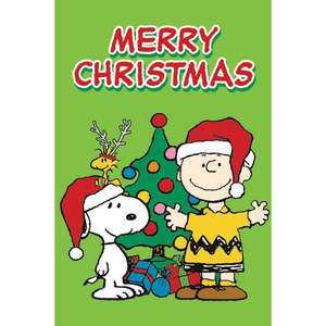 Joyeux Noël pour Peanuts Postcard, carte de vœux numérique pliée en papier pour la Saint-Valentin, anniversaire, affaires, mariage - Product Image 1