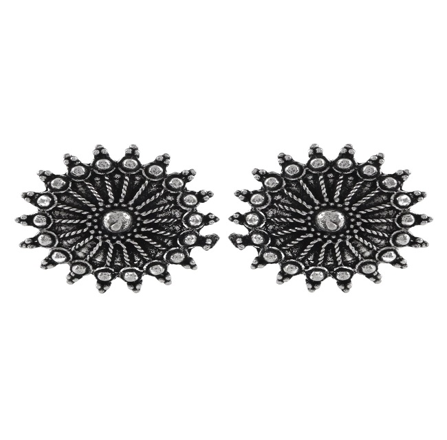 Modern High Grade Silver Toe Ring for Women Circular Oxidised Silver Plated Fashion Accessory