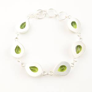 Pulsera de Plata de Ley con Circonita Facetada, Corte Pera, Hecha a Mano, Piedra de Nacimiento de Agosto, Joyería de Lujo, Elegante Regalo de Aniversario para - Product Image 4