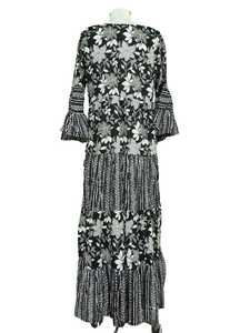 Vestido Largo Indio de Algodón Premium de 57 Pulgadas con Estampado Floral Hecho a Mano, Vestido Boho de Verano para Mujer - Product Image 5