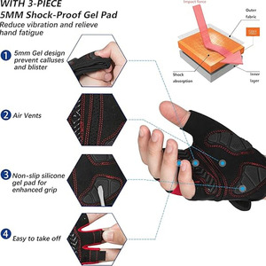 Ciclismo bicicleta medio dedo guantes de carreras a prueba de golpes transpirable MTB bicicleta de montaña antideslizante guante de montar logotipo personalizable - Product Image 2