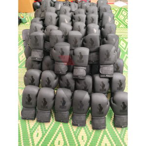 2025 gants de boxe professionnels pour hommes femmes noir mat en cuir Logo en relief pour Kickboxing MMA Muay Thai entraînement de sac lourd - Product Image 2