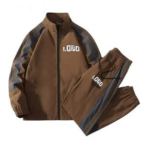 Fabricant en gros de survêtements de course en nylon léger, respirant, coupe-vent, imprimé, à fermeture éclair intégrale, 2 pièces, pour hommes, OEM - Product Image 1