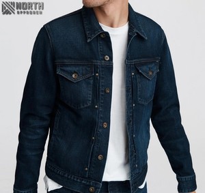High Street Style Hombres Casual Fit Jeans Chaqueta Ropa de invierno de alta calidad con logotipo personalizado al por mayor - Product Image 6