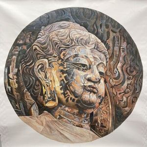 39x39 pollici dipinto a mano tela di Buddha dipinto a olio 100% arte originale della decorazione della parete - Product Image 2