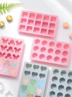 Moule en silicone pour glaçons en forme de cœur simple, moule rond pour chocolat en résine, moule carré en plastique pour la fabrication de glaçons, modèle de gâteau DIY, décoration de fête