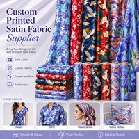 Tissu satiné imprimé à motifs personnalisés, très demandé, OEM ODM, pour robes, chemises, foulards et textiles de maison