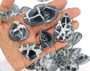 Black Septarian loose Gemstone, Fancy Septarian Cabochon, Natural Septarian Gemstone for Jewelry, Premium quality Septarian. - Product Image 5