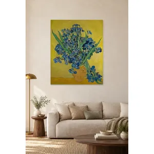 Impression sur toile Fida Van Gogh Iris sur fond jaune - Product Image 3