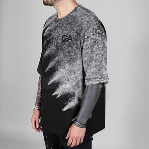 T-shirt ample délavé 2026 pour homme – Coton épais uni, coupe oversize, idéal au quotidien - Product Image 4