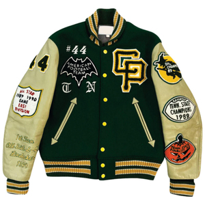 Veste de baseball pour homme, style vintage, style universitaire, avec lettres brodées, manches en cuir d'hiver, logo personnalisé - Product Image 5