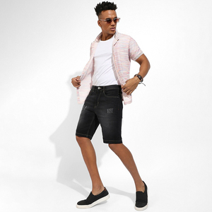 Nardon Apparel Oem Custom Cotton Black Ripped Denim Jeans Shorts Hombres Summer Large Men's Jeans Shorts Hombres Pantalones holgados - Product Image 4