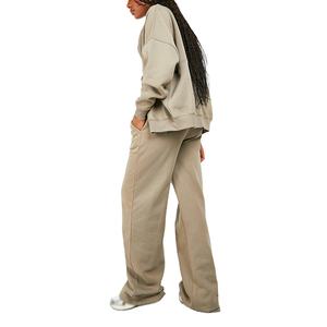 Haute qualité femmes survêtement décontracté solide polaire broderie Logo respirant grande taille survêtements 100% coton dernier hiver 2026 - Product Image 4