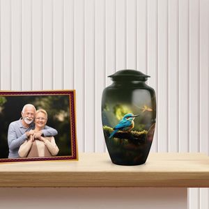 Urnas de cremación Sparrow para cenizas de hombres, urnas de entierro masculinas para adultos, cenizas humanas para mujeres, cenizas únicas, tamaño personalizado, Verde - Product Image 3