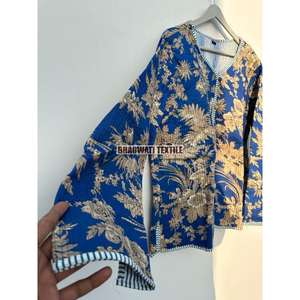 แจ็กเก็ตผ้าฝ้ายบุนวมสำหรับผู้หญิง, เสื้อแจ็คเก็ตผ้าฝ้ายสไตล์โบฮีเมียนปักกระดุมเสื้อโค้ทระบายอากาศได้ของขวัญวันหยุดสำหรับเธอ - Product Image 5