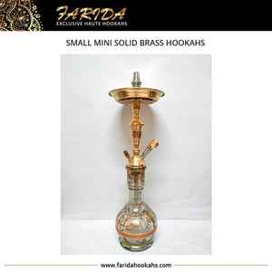 ท่อฮุคคาทรงโค้งงอทองเหลืองขนาดเล็กของอียิปต์เคลือบสีดำเคลือบแล็กเกอร์ดีไซน์ทันสมัยหรูหรา - Product Image 5