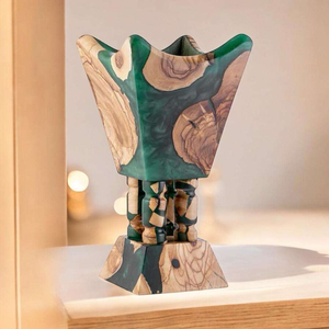 Quemador de Incienso Bakhoor de Madera y Resina Epoxi Hecho a Mano PerfumeFlame, Quemador de Incienso Medkhan para Uso Aromático - Product Image 2