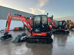 Mini-excavatrice Kubota KX060-5, 6 tonnes, hydraulique, sur chenilles, pour la construction, avec moteur puissant, à vendre - Product Image 4