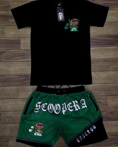 2022 conjunto de pantalones cortos deportivos para hombre con logotipo personalizado, chándal transpirable bordado con estilo para el verano - Product Image 3