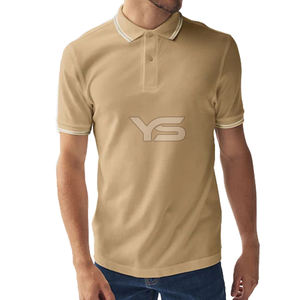 Custom Classic Fit Ribbed Collar Polo-Spandex Cotton <b>Mixed</b> <b>Fabric</b> Short Sleeve Men's Golf Polo Shirts With Ribbed Cuffs - Product Image 2