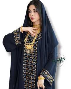 Robes musulmanes élégantes modestes de Dubaï, kaftan simple en mousseline de soie douce de couleur violette unie, broderie de luxe pour femmes, 2025 - Product Image 3