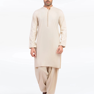 Salwar Kameez Classique pour Hommes Pakistanais, Vêtement Ethnique Traditionnel pour Mariage, Eid, Jumma, Usage Quotidien, Occasion Formelle - Product Image 1