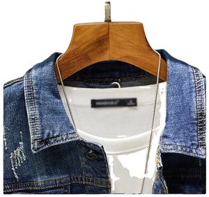 Vestes et manteaux en jean pour hommes Veste en jean coupe ajustée Automne Hiver Mode décontractée Manteau en jean avec boutons, grande taille jusqu'à 4XL - Product Image 3