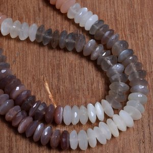 Vente en gros de perles rondes en cristal gris à facettes de 8mm avec multi pierre de lune perles naturelles faites à la main de forme fantaisie perles en vrac fabrication de bijoux inde - Product Image 6