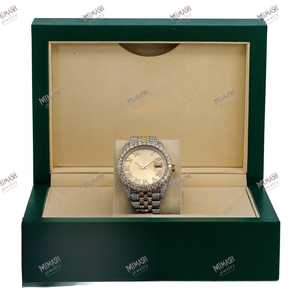 นาฬิกาควอทซ์หน้าปัดสีทองแบบตัวเลขโรมัน38มม. รุ่นลิมิเต็ดอิดิชั่นนาฬิกาหรูสีทองประดับเพชรโมอิสซาไนต์ - Product Image 6