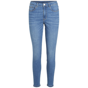 Pantalones vaqueros ajustados clásicos de cintura media para mujer, ropa de calle cómoda para el día a día, mallas vaqueras azules a la moda para - Product Image 3