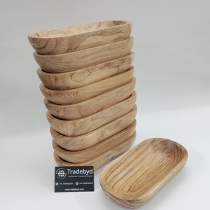 Nouveau design de bol à pâte en bois ovale pour la décoration intérieure bol de service fruits bougie bol personnalisé vente en gros au Vietnam - Product Image 5