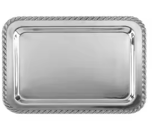 <b>Silver</b> & Gold Plated Elegant and Durable Metal Serving <b>Tray</b> Perfect for Serving <b>Drinks</b> Snacks and Stylish Decor - Product Image 5