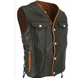 Chaleco de cuero duradero de invierno para hombre personalizado diseño de la mejor calidad Chaleco de cuero superventas - Product Image 6