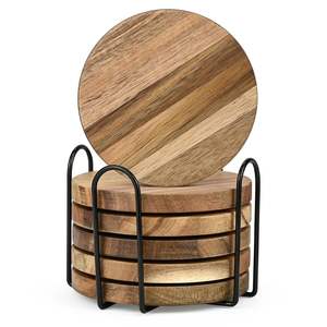 Sous-verre en bois Offre Spéciale en bois d'acacia de haute qualité avec taille personnalisée Look attrayant et Design Tea Cup Walnut Coaster. - Product Image 5